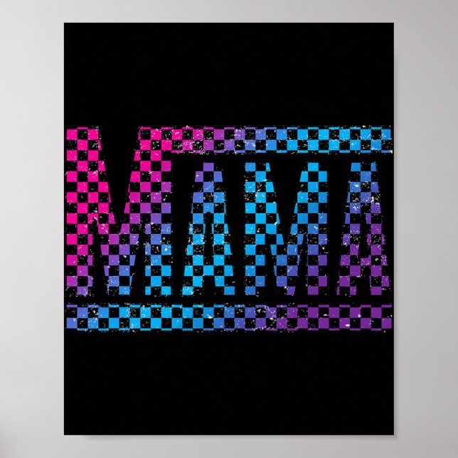 Affiche Mama Checkered Mommy New Mom Happy Mothers Day Mom (Devant)