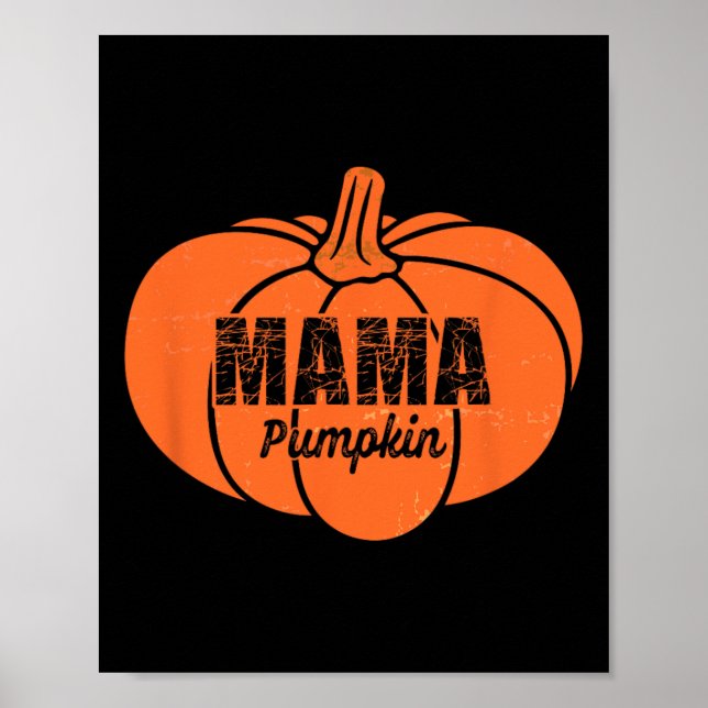 Affiche Mama Citrouille Ensemble Famille Halloween Thanksg (Devant)