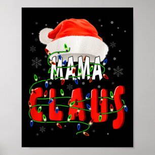 Affiche Mama Claus Noël Pyjama Famille Correspondant Noël