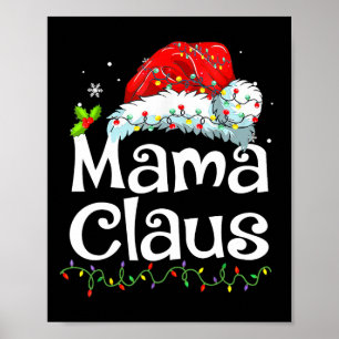 Affiche Mama Claus Pyjama de Noël Famille assortie Xmas L