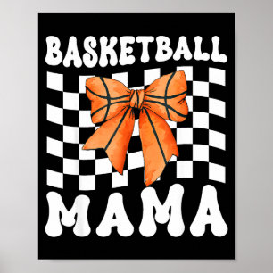Affiche Mama de basket-ball Coquette Nœud Jour de match Dr