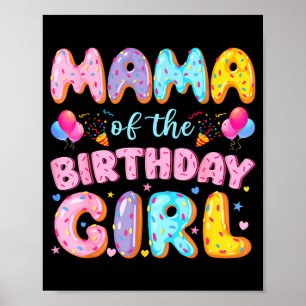 Affiche Mama de la fille de l'anniversaire doux gâteau d'a