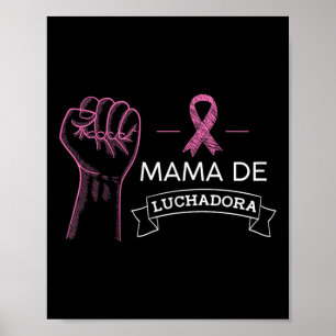 Affiche Mama De Luchadora Sensibilisation au cancer du sei