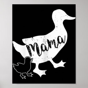 Affiche Mama Duck et 1 bébé Duckling Fun Maman