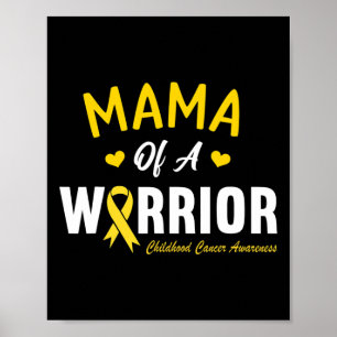 Affiche Mama D'Un Héros Guerrier Sensibilisation Au Cancer