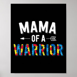 Affiche Mama D'Une Famille De Guerriers Mère World Autism 