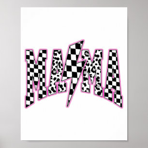 Affiche Mama Éclair À Carreaux Léopard Varsity Moth