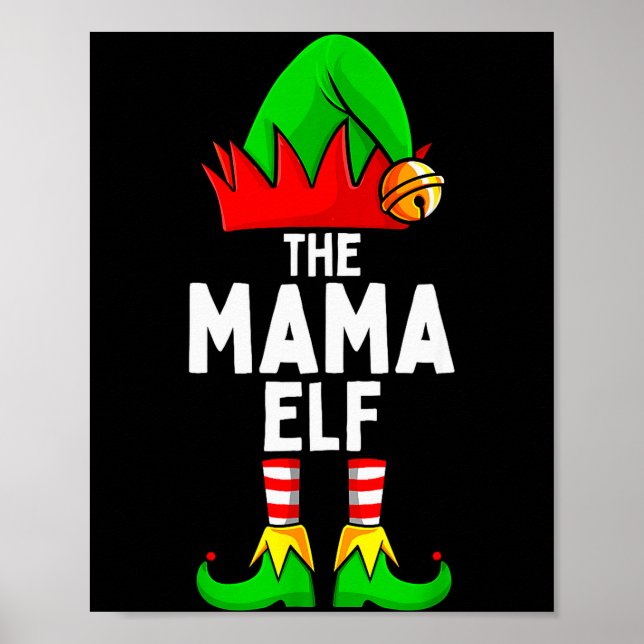 Affiche Mama Elf Matching Family Christmas Women  (Devant)