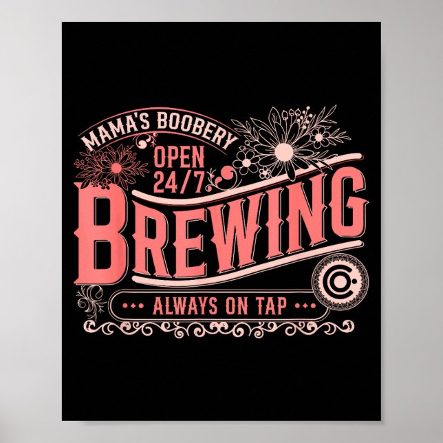 Affiche Mama Ery Brewery Brewing Co New Mom Funny Breast F (Devant)