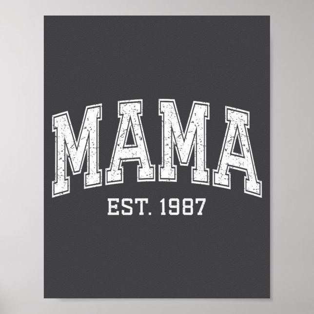 Affiche Mama Est 1987 Mom D Mothers Day Ized  (Devant)