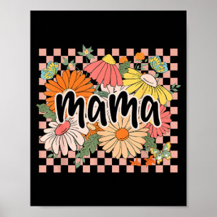 Affiche Mama floral fête des mères fille fleur sauvage fem