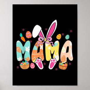 Affiche Mama Grandma Coquette Bunny Oreilles Oeufs Baske