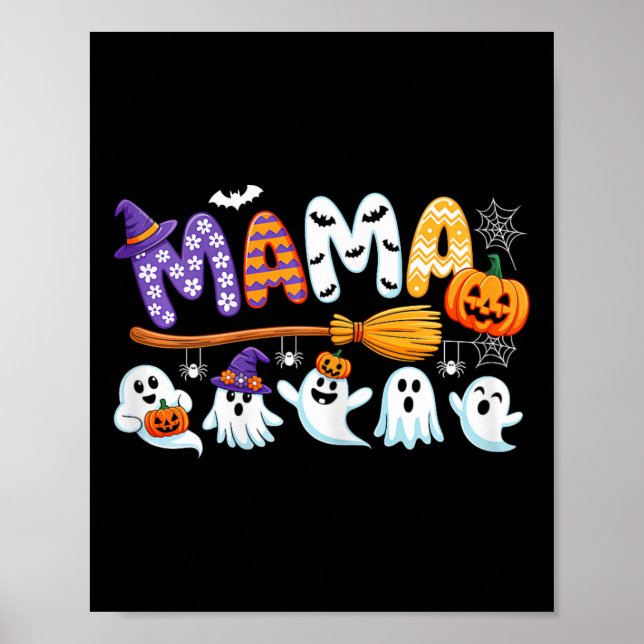 Affiche Mama Halloween Boo Fantôme Horreur Costume amusant (Devant)