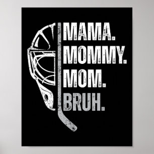 Affiche Mama Maman Mère Sœur Hockey sur glace féminin Fête