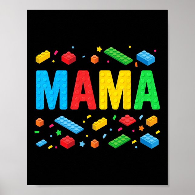 Affiche Mama Master Builder Blocs de briques Blocs Funny M (Devant)