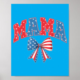 Affiche Mama Mini Mignon 4 Juillet Maman Enfants Américain