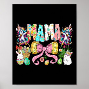 Affiche Mama Mini Pâques assortie Maman Lapin Jour de Pâqu