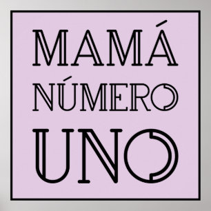Affiche Mama Numéro Un Typographie Tendance sur Lavande