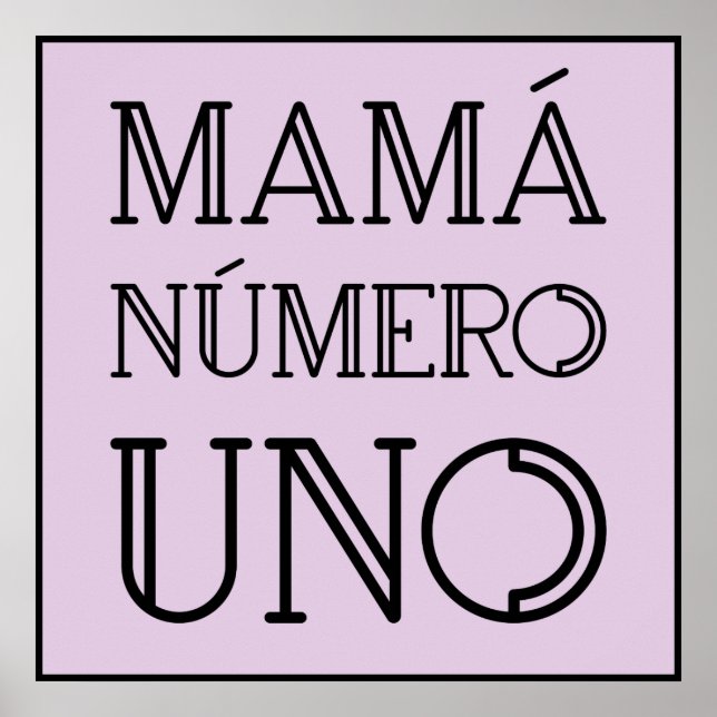 Affiche Mama Numéro Un Typographie Tendance sur Lavande (Devant)
