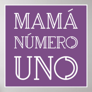 Affiche Mamá Número Uno Typographie tendance sur Purple