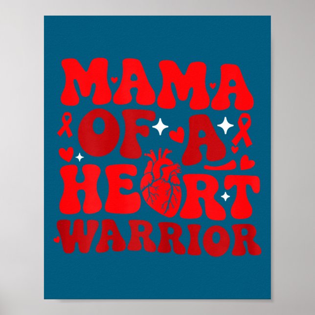 Affiche Mama Of A Heart Warrior Chd Awareness Heart Diseas (Devant)