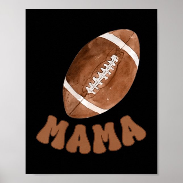 Affiche Mama Of The 1 Year Old Football First Birthday Boy (Devant)