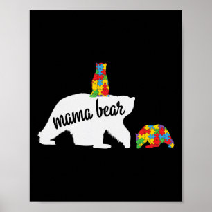Affiche Mama Ours De Deux Guerriers Sensibilisation sur l'