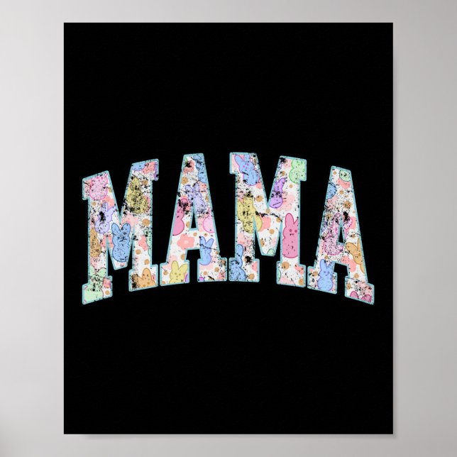 Affiche Mama Pâques Rétro Varsity Grosses Lettres Coupe Co (Devant)