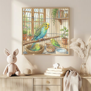 Affiche Mama Perruche et Crèche de poussins