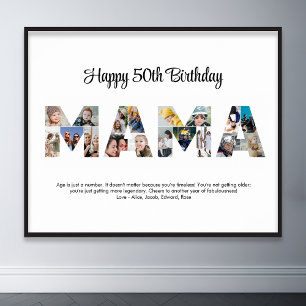Affiche Mama Photo Collage Lettre Cutout Maman Anniversair