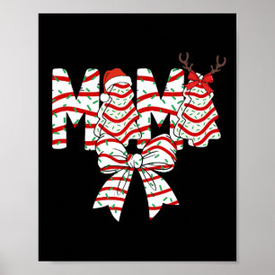 Affiche Mama sapin de Noël Cake motif Coquette noeud Xmas