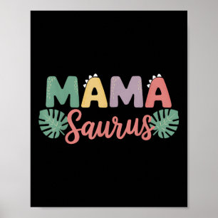 Affiche Mama Saurus Maman Papa Dinosaur Anniversaire Famil