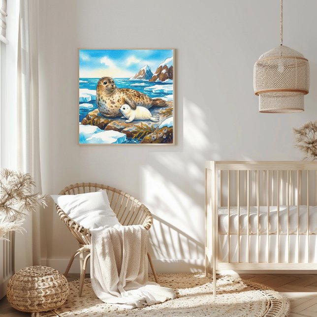 Affiche Mama Seal and Pup Nursery (Créateur téléchargé)