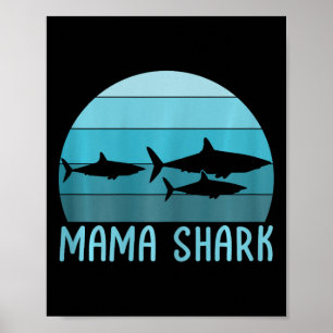 Affiche Mama Shark Maman of 2 Mother's Day