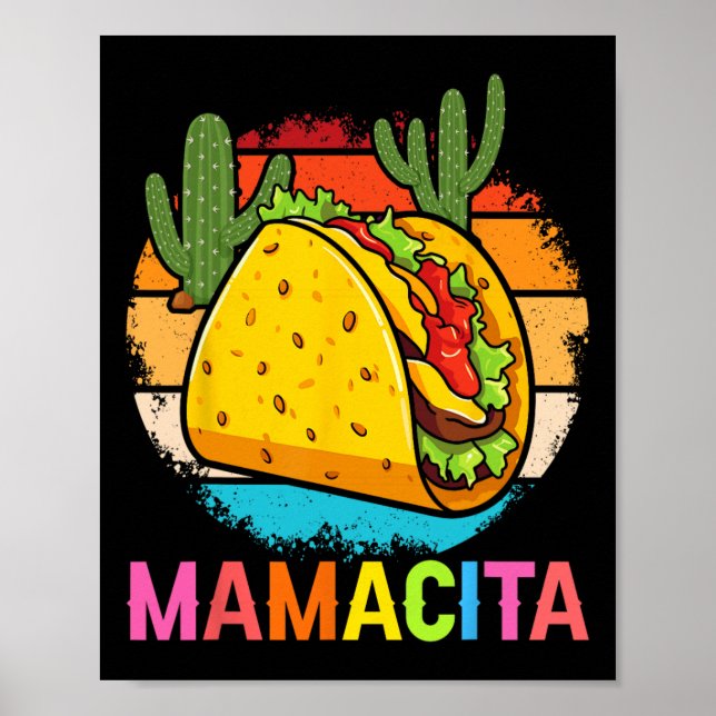 Affiche Mamacita Drôle Taco Cactus Cinco De Mayo Fête Ou (Devant)