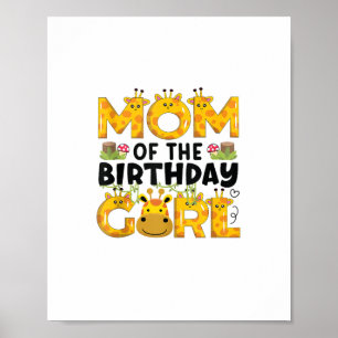 Affiche Maman 1er Anniversaire Girl Giraffe Theme Party Zo
