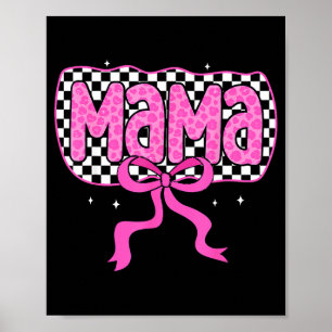 Affiche Maman à carreaux mignon noeud papillon coquette ma