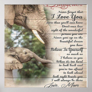 Affiche Maman À Ma Fille Lettre, Fille Cadeau Anniversaire