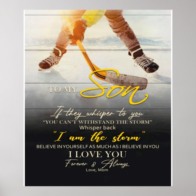 Affiche Maman À mon Fils Cadeau, Son Idée Cadeau Anniversa (Devant)