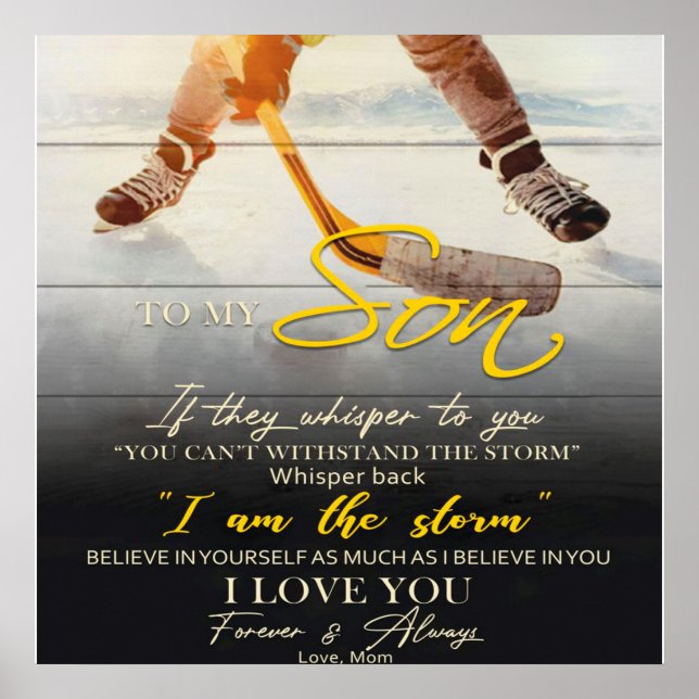 Affiche Maman À mon Fils Cadeau, Son Idée Cadeau Anniversa (Devant)