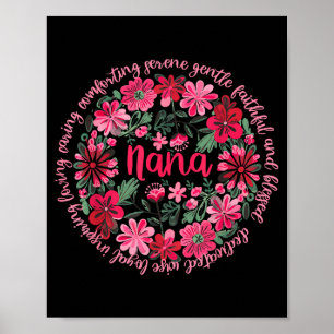 Affiche Maman aimante style bohème floral joyeuse fête des