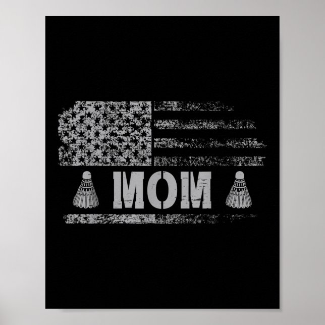 Affiche Maman américaine de badminton Équipe de badminton  (Devant)