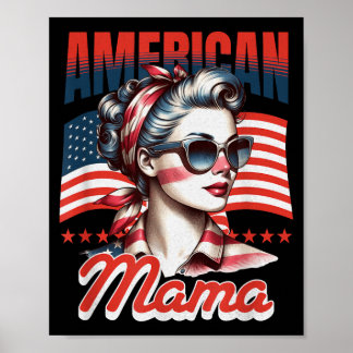 Affiche Maman Américaine _ Maman Patriotique Design pour l