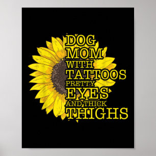 Affiche Maman Amoureux des chiens Avec Des Tatouages Et De