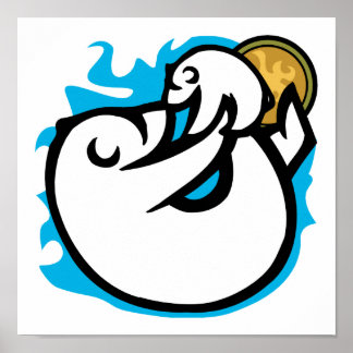 Affiche maman & bébé ours polaire