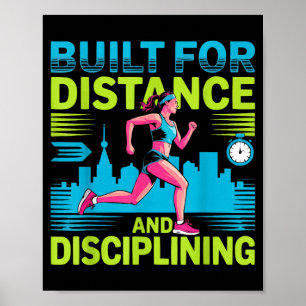 Affiche Maman athlète coureuse de marathon piste et champ