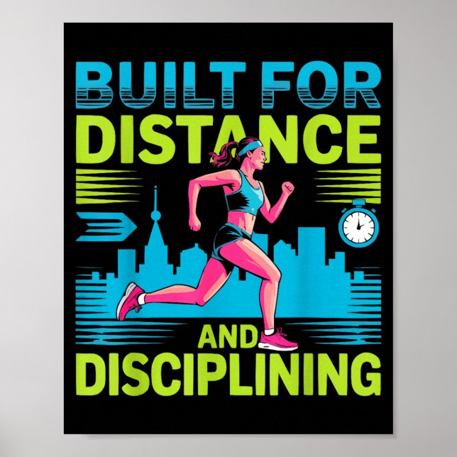 Affiche Maman athlète coureuse de marathon piste et champ (Devant)