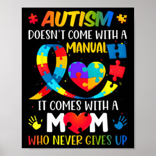 Affiche Maman autiste ne vient pas avec un manuel Femmes A