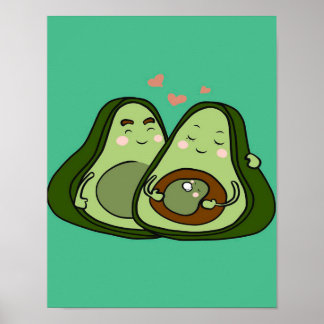 Affiche Maman Avocado mignonne | Famille mignonne | Maman 