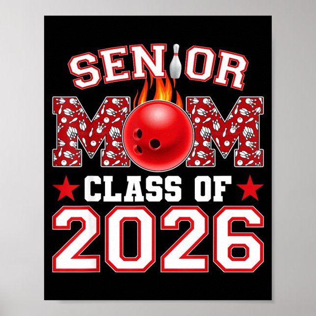 Affiche Maman Bowling Senior 2026 Illustration de classe (Devant)